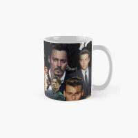 ∈™✿ Johnny Depp Sexy Collage Klassieke Mok Gedrukt Foto Koffiekopje Drinkware Handvat Ronde Geschenken Foto Ontwerp Afbeelding Thee Eenvoudige