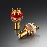 EIZZ High End 24K Gold Plated Brass Female RCA Jack Socket connector Adapter For Hifi Audio Video TV CD AMP Panel Chassis Mount