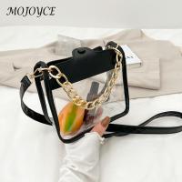 【CW】Summer PVC Crossbody Bag Women Clear Transparent Acrylic Chain Portable Handbags Ladies Girls Square Shoulder Messenger Bags