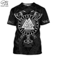 2023 NEWViking Warriors Vikings Tattoo Symbol Harajuku NewFashion 3DPrint Unisex แขนสั้นเสื้อยืด