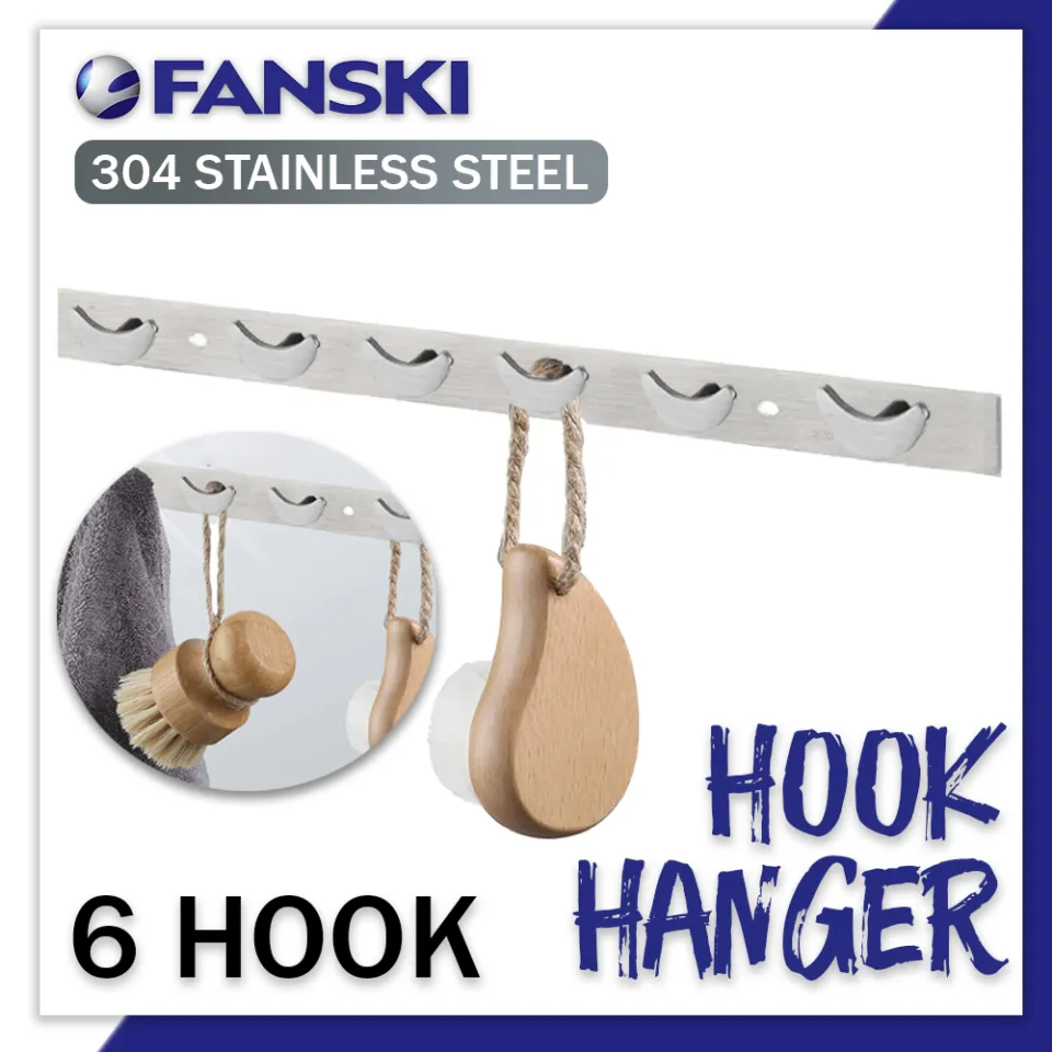 Cloth Hanger 6 Hook - Stainless Steel