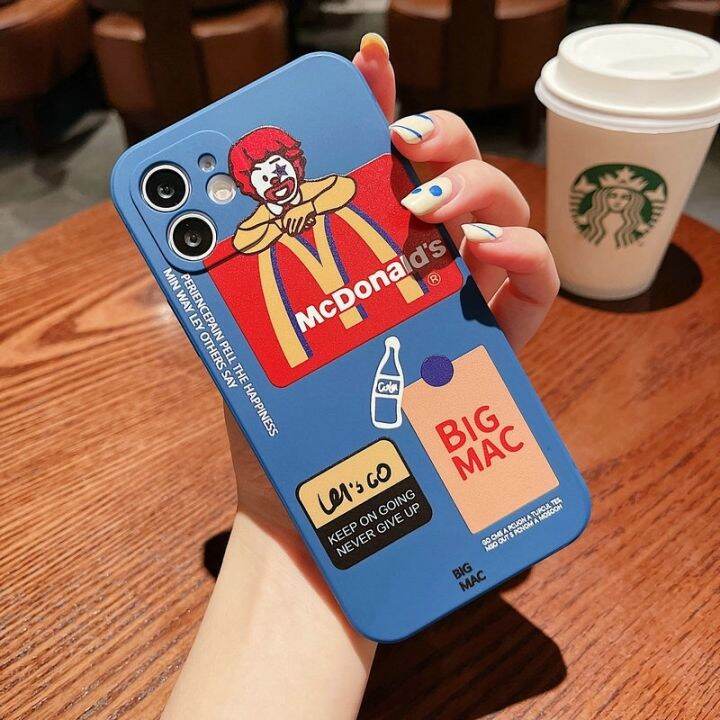 เคสi6sพลัส-เคส-iphone11-case-เคสfor-iphone-14-13-12-11-pro-max-xs-7p-8plus-สตาร์บัคส์-แมคโดนัลด์-แถบข้าง-เคสไอโฟน-ซิลิโคนนิ่มขอบตรง-เคสไอโฟน11-12promax-เคสไอโฟน7พลัส-เคสไอโฟน14promax