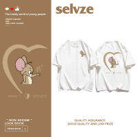 2023 newSELVZE （พร้อมส่งจากกทม มาถึงใน 3วัน）print T-shirt เจอร์รี่และทอมผู้หญิงแขนสั้นพิมพ์ลำลองระบายอากาศ oversize T0204