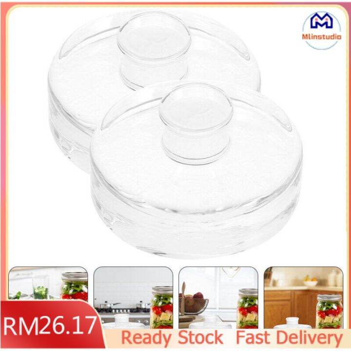Mlinstudio 2Pcs Canned Vegetable Glass Weights Canning Sauerkraut Crock