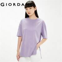 Giordanoผู้หญิง Giordano เสื้อยืดคอกลมแขนสั้นเทคโนโลยีสีดำให้ความรู้สึกเย็นสบาย 05321394