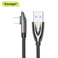 [3C electronic digital] Essager สาย66W 90องศา5A ชาร์จเร็ว0.5M/1M/2M ชนิดไมโคร USB ชนิดสายเคเบิ้ล Type C สำหรับ HUAWEI ที่ชาร์จ Xiaomi สายสายรับส่งข้อมูลโทรศัพท์