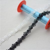 5 Yards/lot Width 1.6cm Black White Delicate Lace Trim Water Soluble Flower Lace Ribbon DIY Garment Cheongsam Sewing Accessories Fabric  Material