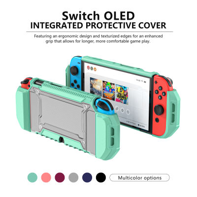 Dockable Case สำหรับ Nintendo Switch OLED TPU Grip เคสฝาครอบป้องกันเข้ากันได้กับ Nintendo Switch OLED Console และ Joy-Con Controller