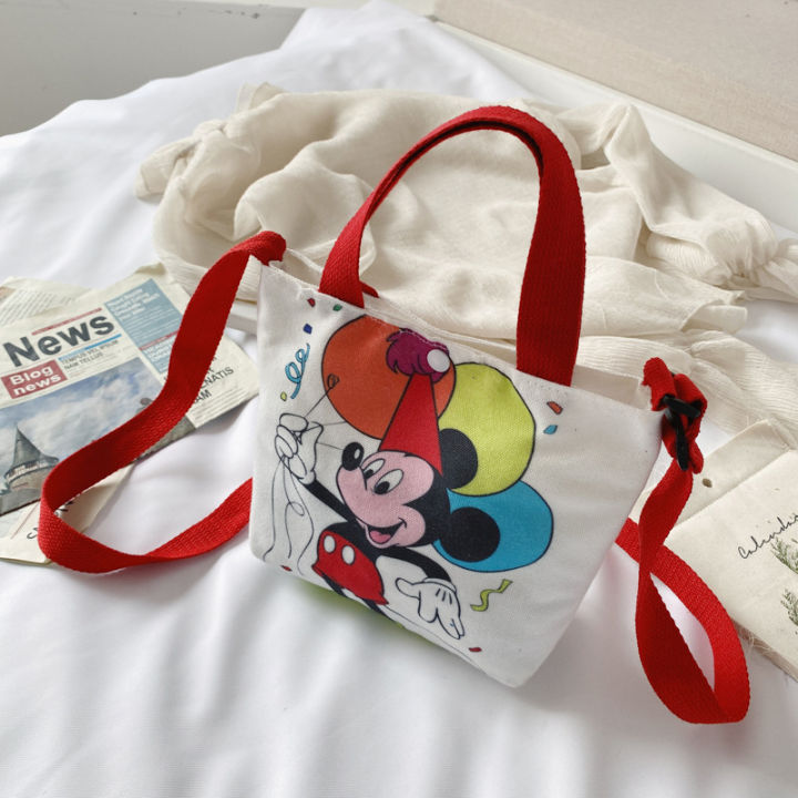 มิกกี้เมาส์โดนัลด์ดั๊กกระเป๋าเด็ก-2020-ใหม่การ์ตูนน่ารักกระเป๋าสะพายผ้าใบพิมพ์แบบพกพากระเป๋า-messenger-แนวโน้ม