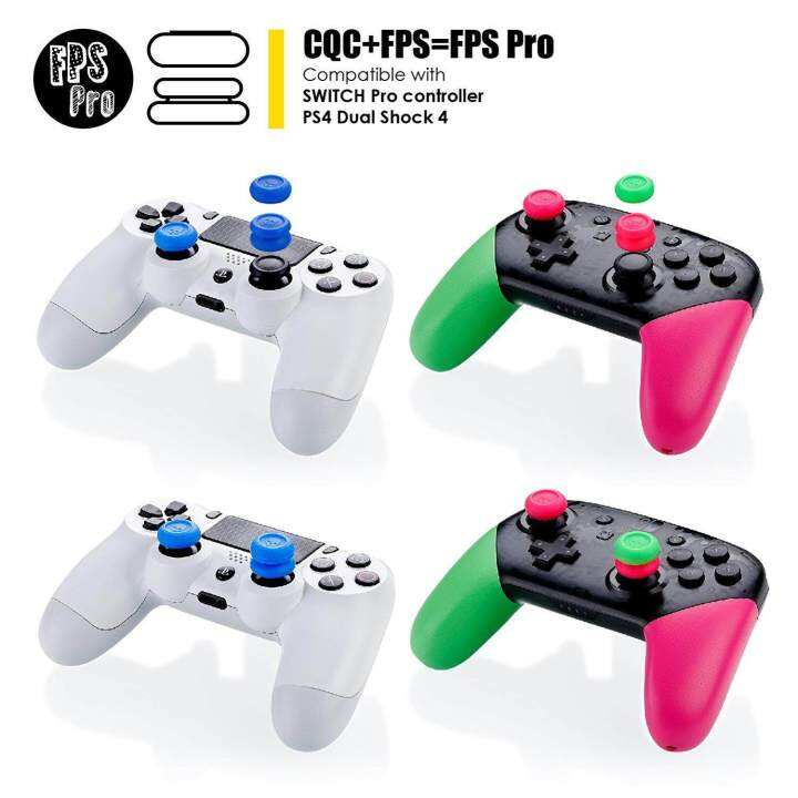 skull-amp-co-skin-cqc-และ-fps-thumb-grip-set-จอยสติ๊ก-cap-analog-stick-cap-สำหรับ-nintendo-switch-pro-controller-amp-ps4-slim-pro-controller