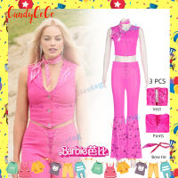 【CandyCoCo】ชุดสูทสีแดงชุดคอสเพลย์ผู้หญิง Barbie หนังใหม่2023เสื้อผ้าปาร์ตี้ฮาโลวีน