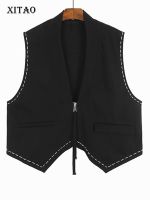 XITAO Vest Loose Zippers Simplicity Fashion Women Casual Vest Top