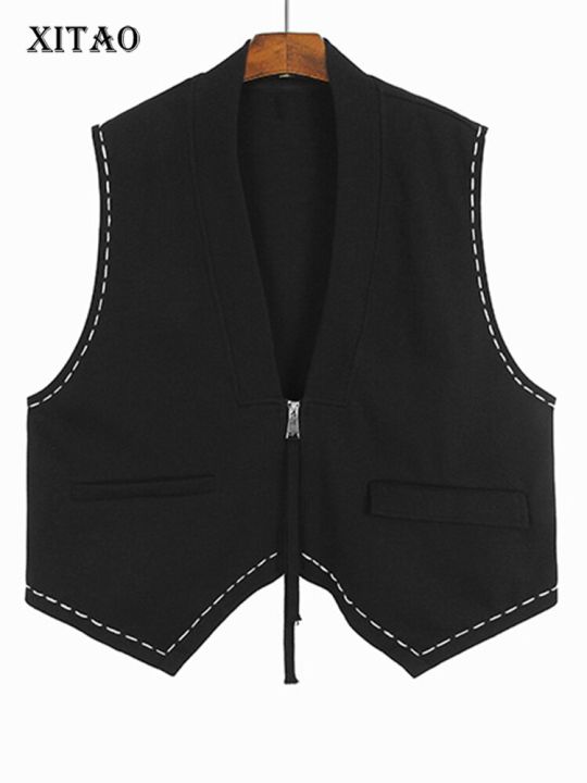 xitao-vest-loose-zippers-simplicity-women-casual-vest-top