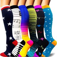 Compression Socks Fit Varicose Veins Reduce Fatigue Outdoor Sports Socks Men Women Anti-slip Multi Color Compress Nurse Socks Socks Tights