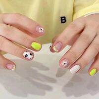 [COD] spring and summer flowers wearing nail jump short patch natural fit sweet cool style fake nails finished product