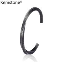 Kemstone unisex Retro Anti-Silver Color cuff Inspire Student ไม่เคยยอมแพ้ Twist Bracelet