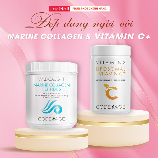 Combo sáng da, chống lão hóa và chống nắng codeage collagen peptides + - ảnh sản phẩm 1