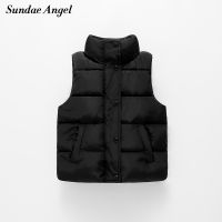 Sundae Angel Vest Child Boys Solid Stand Collar Single breasted Thicken Girl Weste Winter Waistcoat Kids Padded Vest Children