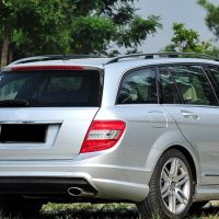 สำหรับ Mercedes W204 C-Class Estate กระจกรถด้านหลังปีกข้างลำต้นสปอยเลอร์คานาร์ดสปลิตเตอร์คานาร์ด C200 C250 C300 C63AMG 2008-2015