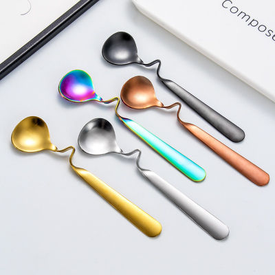 Dessert Spoon Mixing Spoon Pendable Spoon Drink Tableware Creative Spoon Coffee Spoon Stainless Steel Spoon
