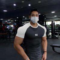 2023 Summer New Mens 3D Printing T-shirt Gym Elastic Sports Quick Drying Fashion Street Running Tight Clothing