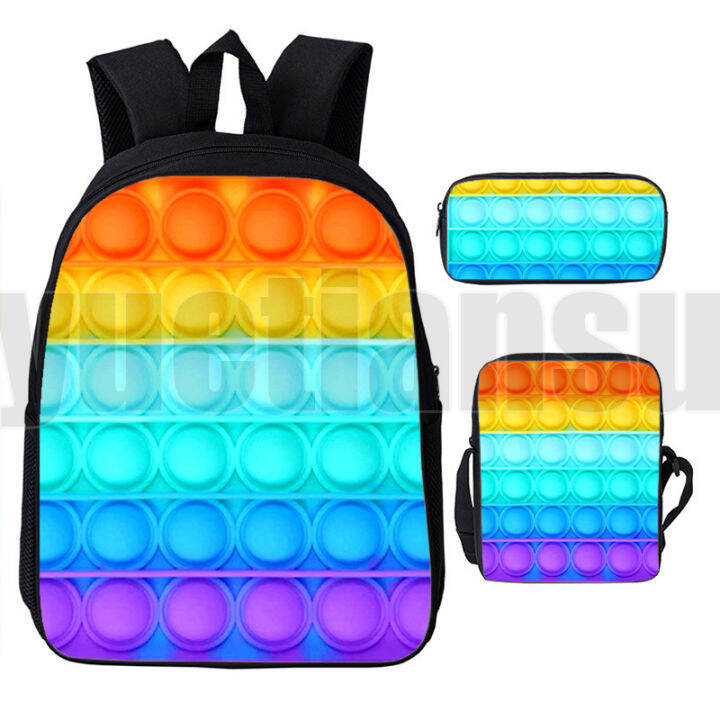 new-1216-inch-pop-it-backpacks-that-can-not-pop-bookbag-color-rainbow-bubble-bag-3d-print-anime-teenager-pop-fidget-3-in-1-set