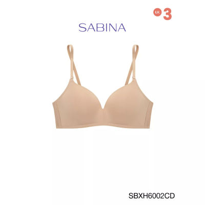 Sabina ซาบีน่า เสื้อชั้นใน Invisible Wire (ไร้โครง) Soft Doomm รหัส SBXH6002CD สีเนื้อเข้ม