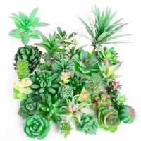 Green Flocking Artificial Succulents Plants Home Garden Decoration Flower Arrangement Bathroom Accessories Planta Artificial