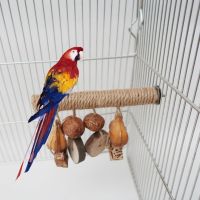 Natural Bird Perch Stand Jute Twine nch Perch สำหรับ Parrotss Parakeets ของเล่นสาขา Bird Cage อุปกรณ์เสริม