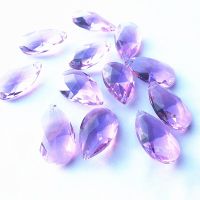 10pcs/lot 38*22mm Purple Color Crystal Faceted Pear Pendants (Free rings) Crystal Pendant for DIY Chandelier Hanging Drops Parts