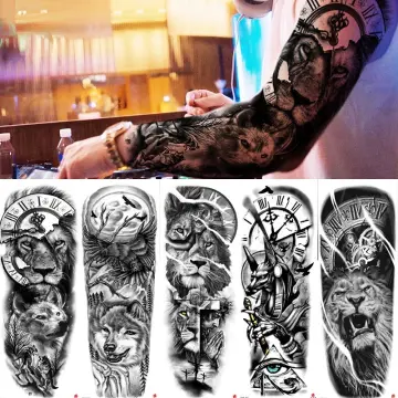 Large Arm Sleeve Tattoo Virgin Mary Jesus Waterproof Temporary Tattoo  Sticker