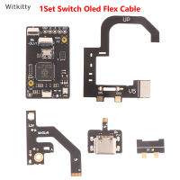 Witkitty สายเคเบิลเฟล็กซ์เปลี่ยนถ่าย TYPE-C 1เซ็ตสำหรับเกม OLED Port อะไหล่ซ่อมสายเคเบิลคอนโซล