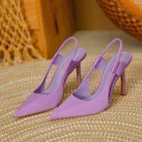 หรูหรากริชรองเท้าแตะผู้หญิง Slingback รองเท้าส้นสูงสุภาพสตรีปั๊มล่อสบายๆรองเท้าชุดหญิงพรรคพรหมรองเท้า