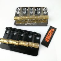 WK-Wilkinson WBBC Four 4 Strings Electric Bass Bridge With Brass Saddles For Precision Jazz Bass Chrome Silver Black