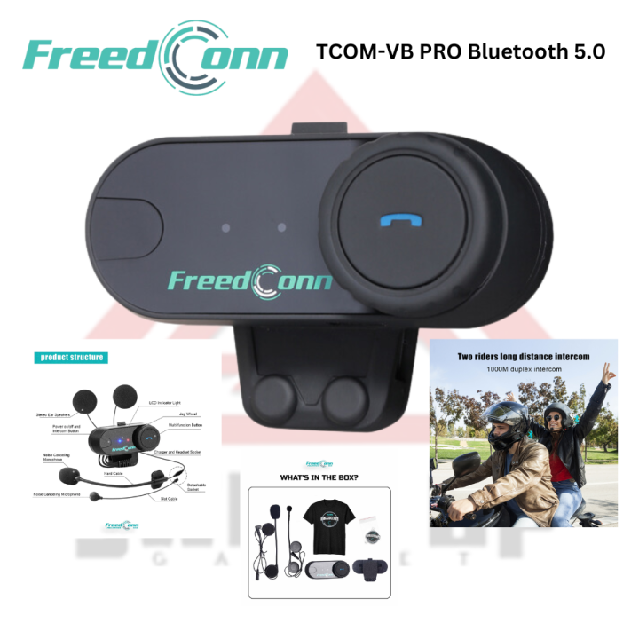 FreedConn TCOM-VB PRO Bluetooth 5.0 Motorcycle Intercom Helmet Headset ...