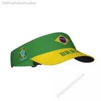 │ Brasil Bandeira เสื้อชั้นในกันแดดหมวกปีกหมวกกันแดดใส่ได้ทุกเพศช่วยหายใจสำหรับชายหาดกลางแจ้งเทนนิสกอล์ฟ