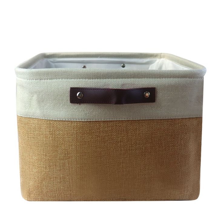 2pcs-foldable-fabric-storage-box-set-cotton-linen-storage-basket-square-wardrobe-organizer-box-with-handles