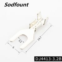 100pcs DJ4413 3.2B 3.2 Fork terminal block Fork shaped cold pressed terminal Bare terminal U shaped Y shaped lug Grounding lug