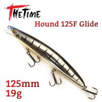 THETIME New HOUND125F Glide 19g Floating Minnow Lure Long Casting Wobblers Jerbait Artificial Bait For Bass Pike Trout FishingLures Baits