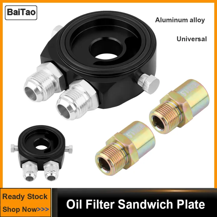 M20 x 1.5 Aluminum Oil Filter Cooler Sandwich Plate Adapter 1/8 NPT Oil
