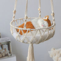 อุปกรณ์เสริมสำหรับสุนัข Swing Cat Cat Macrame Dog Hammock แขวน Cat S Large Cat Puppy Bed House ตะกร้าเตียง Macrame ของขวัญ