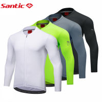 Santic เสื้อปั่นจักรยานสำหรับผู้ชายแขนยาวพอดีสบายป้องกันรังสียูวีเสื้อปั่นจักรยานบนถนนเสื้อปั่นจักรยาน MTB สำหรับผู้ชาย K20M3178