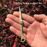 【YF】 New Sculpture Tools Brass Folding 11 Scalpel Sharp Metal Wooden Blade Medical Edc Tool