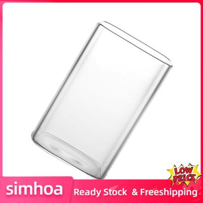 Simhoa แก้วแก้วไฮท์บอลทรงเหลี่ยมใสชุดของใช้ประจำวันสำหรับไปเที่ยวชาการดื่มนม