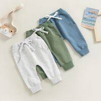 【CC】☇  Baby Boys Sweatpant Elastic Waist Drawstring Jogger Trousers with Pockets for