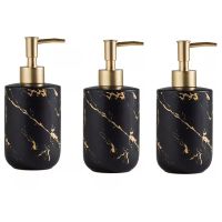 3X 300ML Ceramics Emulsion Bottles Creative Latex Bottles Liquid Soap Dispensers Bathroom Set Black Matte