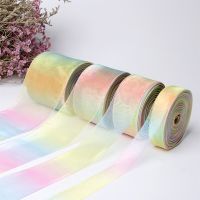 5 Yards/Roll 16 19 25 38 50 75mm Rainbow Organza Ribbon Chiffon Ribbons for Wedding Party Christmas Decoration Gift Wrapping Gift Wrapping  Bags