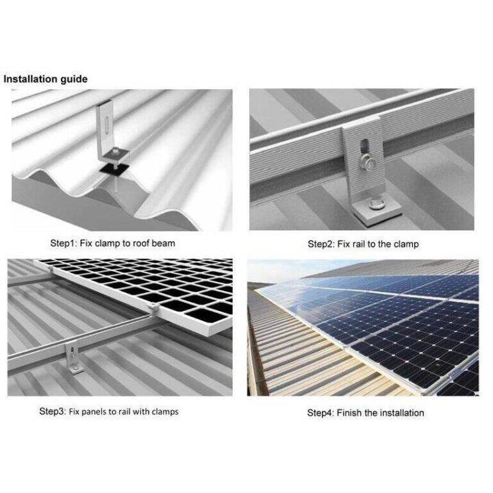 solar-ชุดอุปกรณ์ยึด-4-แผง-บนหลังคา-ลอนคู่-กระเบื้อง-ใช้งานอุปกรณ์-ตัวยึดท้าย-ยึดกลาง-รางโซล่าเซลล์-ตัวยึด-แผงโซล่าเซลล์