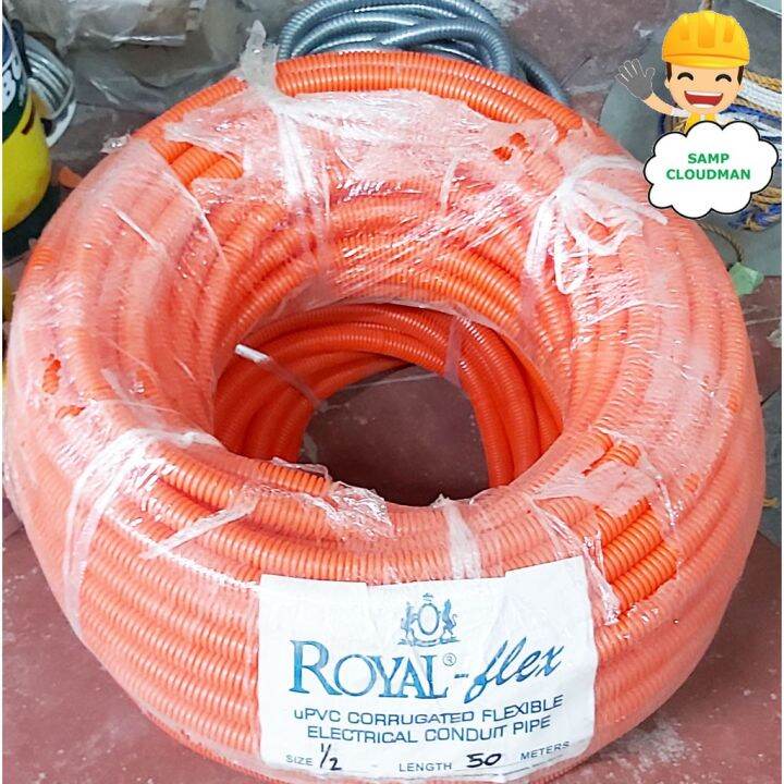 Orange Flexible Hose Electrical Conduit 1/2 or 3/4 x 50 meters