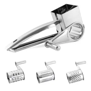 Handheld Rotary Cheese Grater Shredder with Stainless Steel Drum for  Grating Hard Cheese Chocolate and Nuts